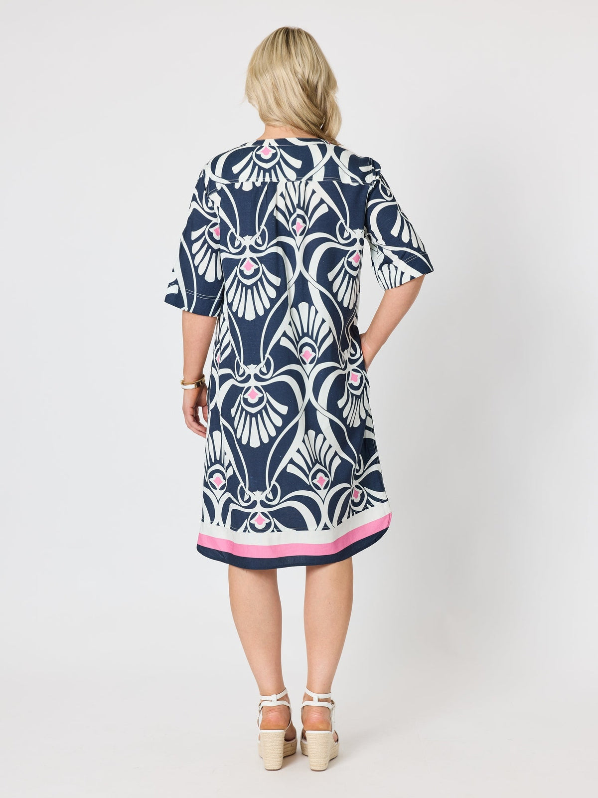 Gordon Smith Riviera Print Dress (Navy/White)