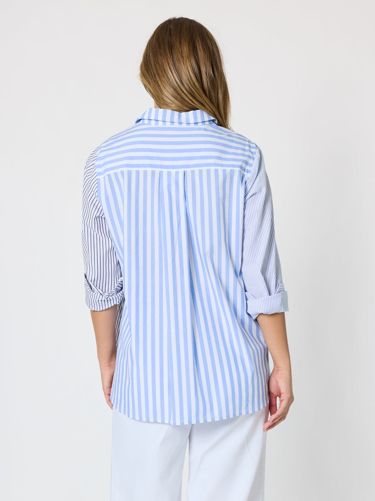 Threadz Miramar Stripe Print Shirt (Blue/White)