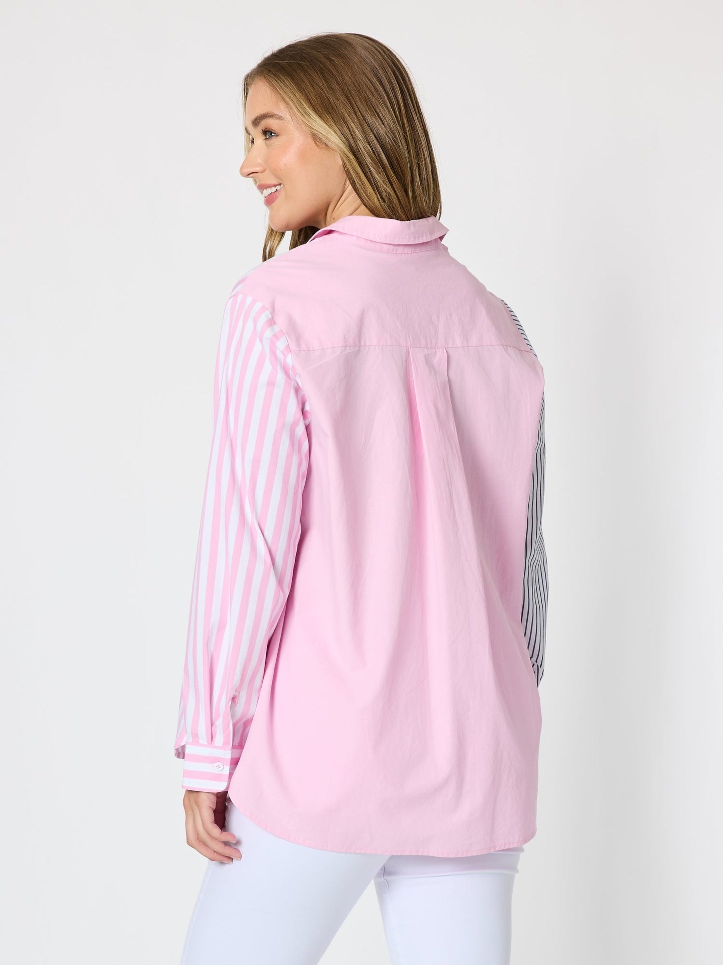 Threadz Miramar Stripe Print Shirt (Lipstick Multi)