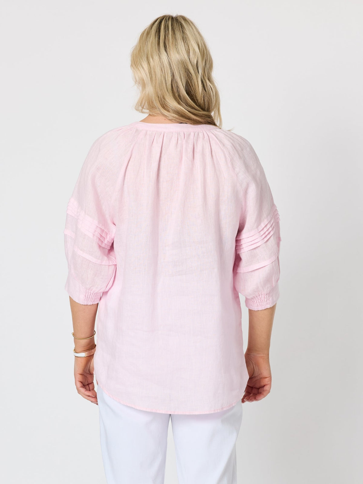 Gordon Smith Kate Linen Top (Pale Pink)
