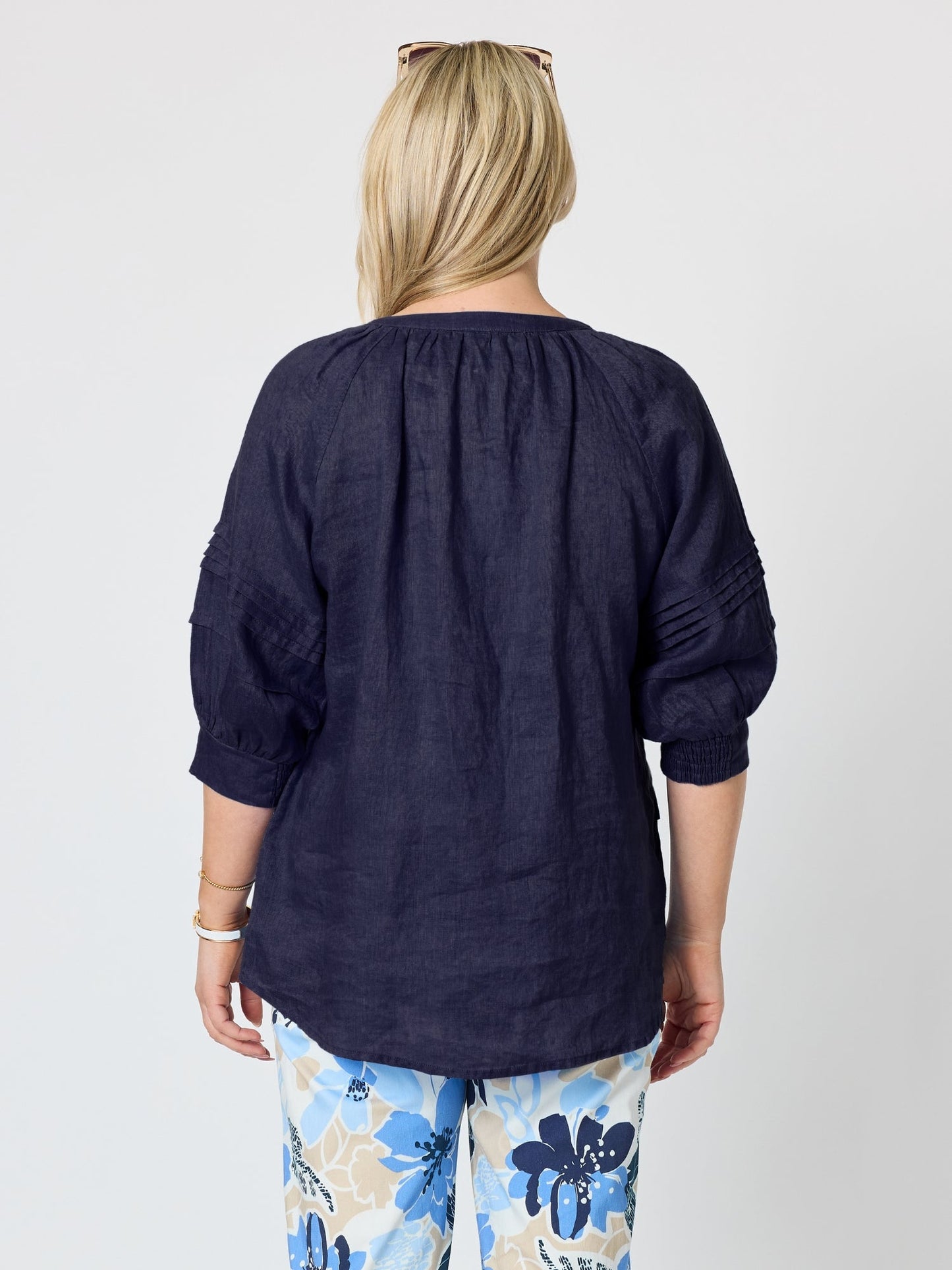 Gordon Smith Kate Linen Top (Navy)