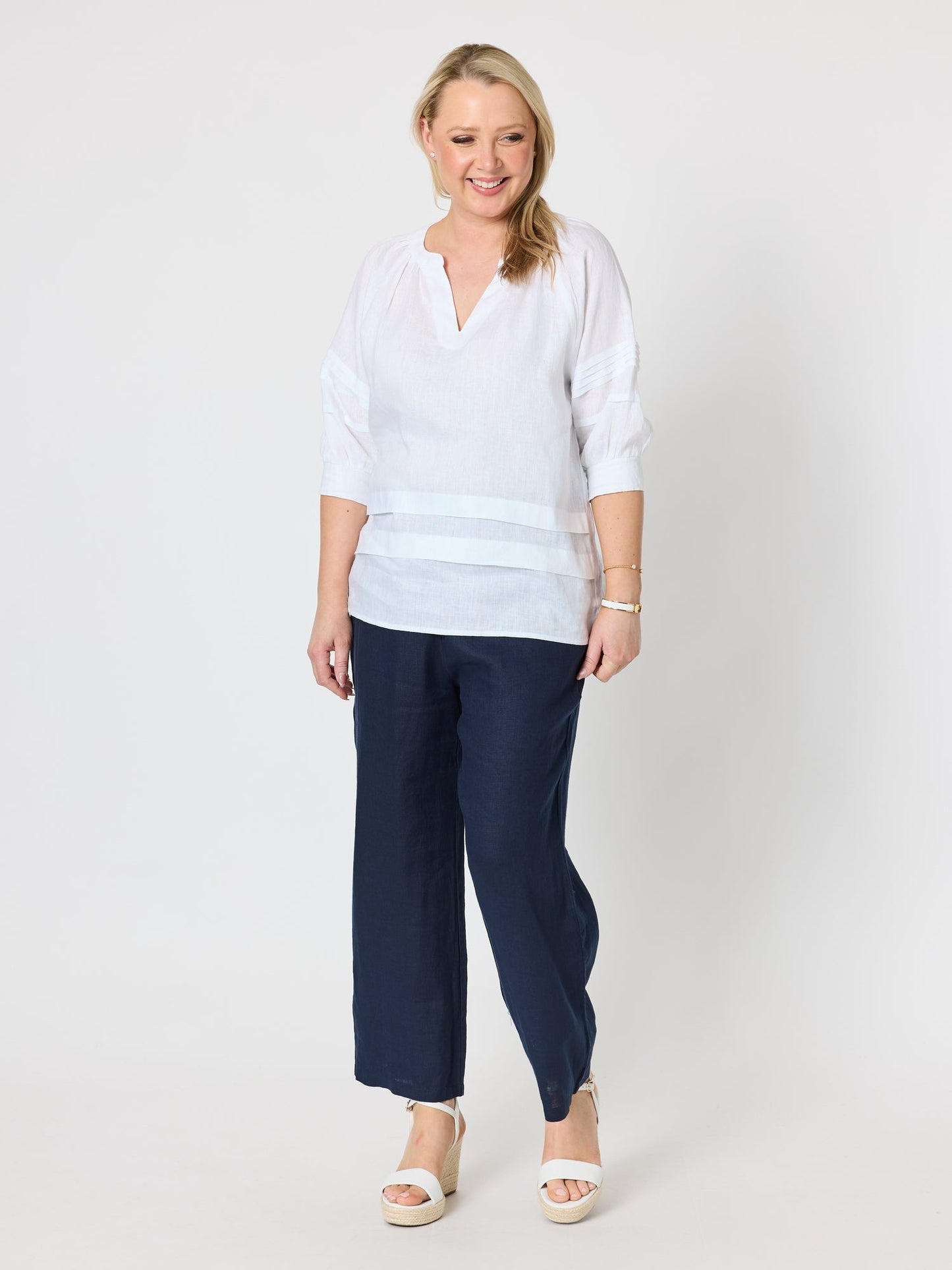 Gordon Smith Kate Linen Top (White)