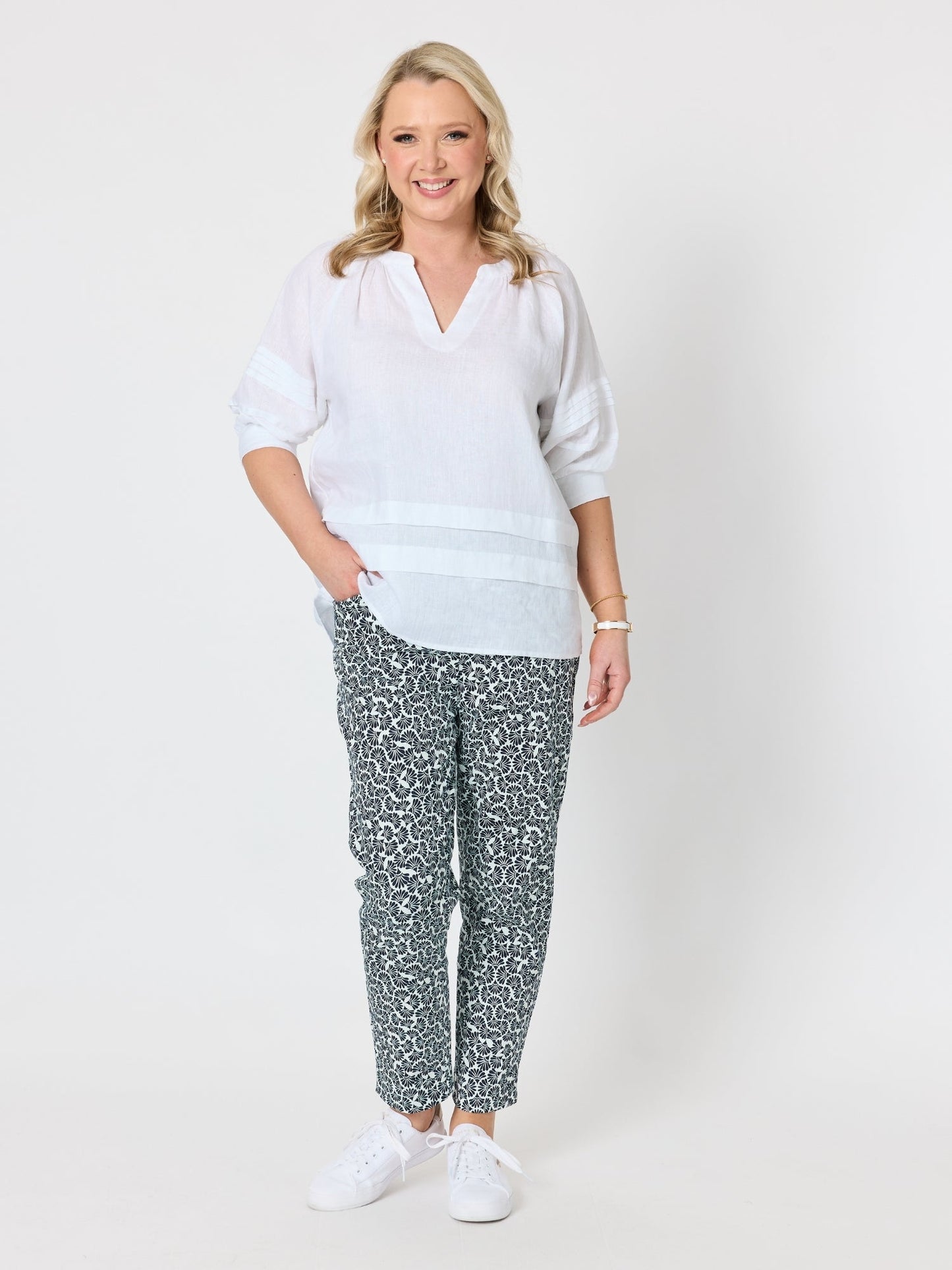 Gordon Smith Kate Linen Top (White)