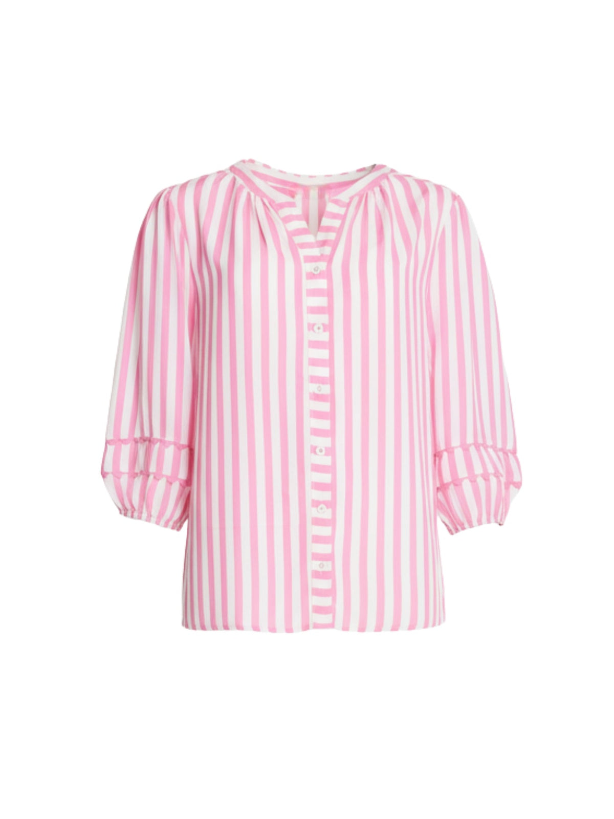 Threadz Montecito Stripe Print Top (Lipstick White)