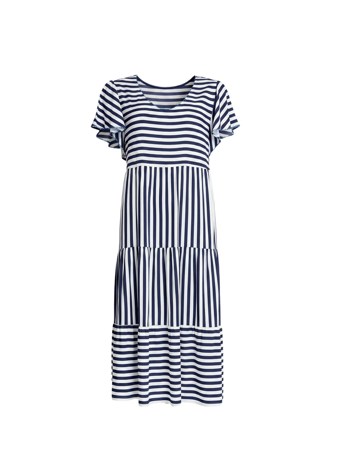 Threadz Kalahari Stripe Print Dress (Navy/White)