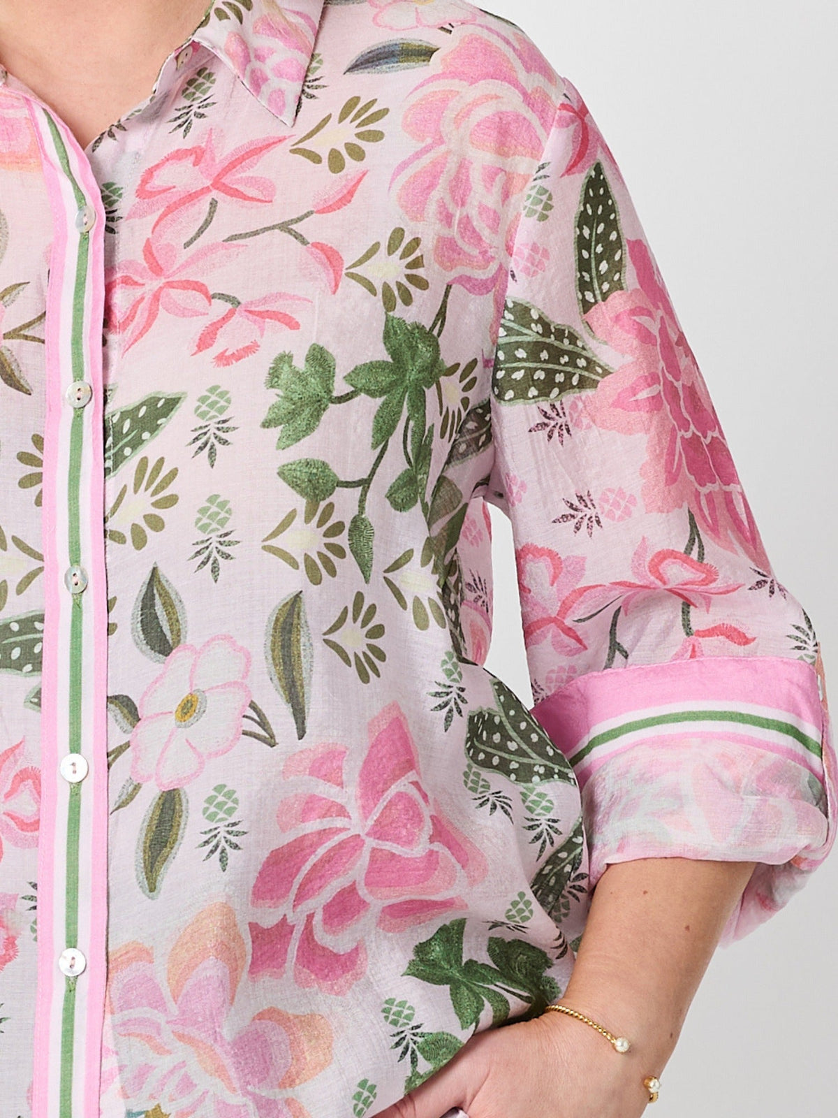Gordon Smith Desert Oasis Floral Print Sheer Shirt (Musk Multi)
