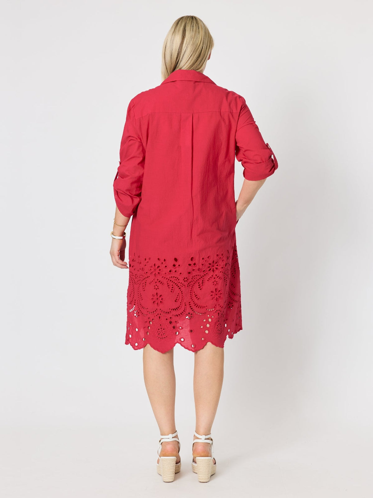 Gordon Smith Riviera Cotton Broderie Dress (Rouge)