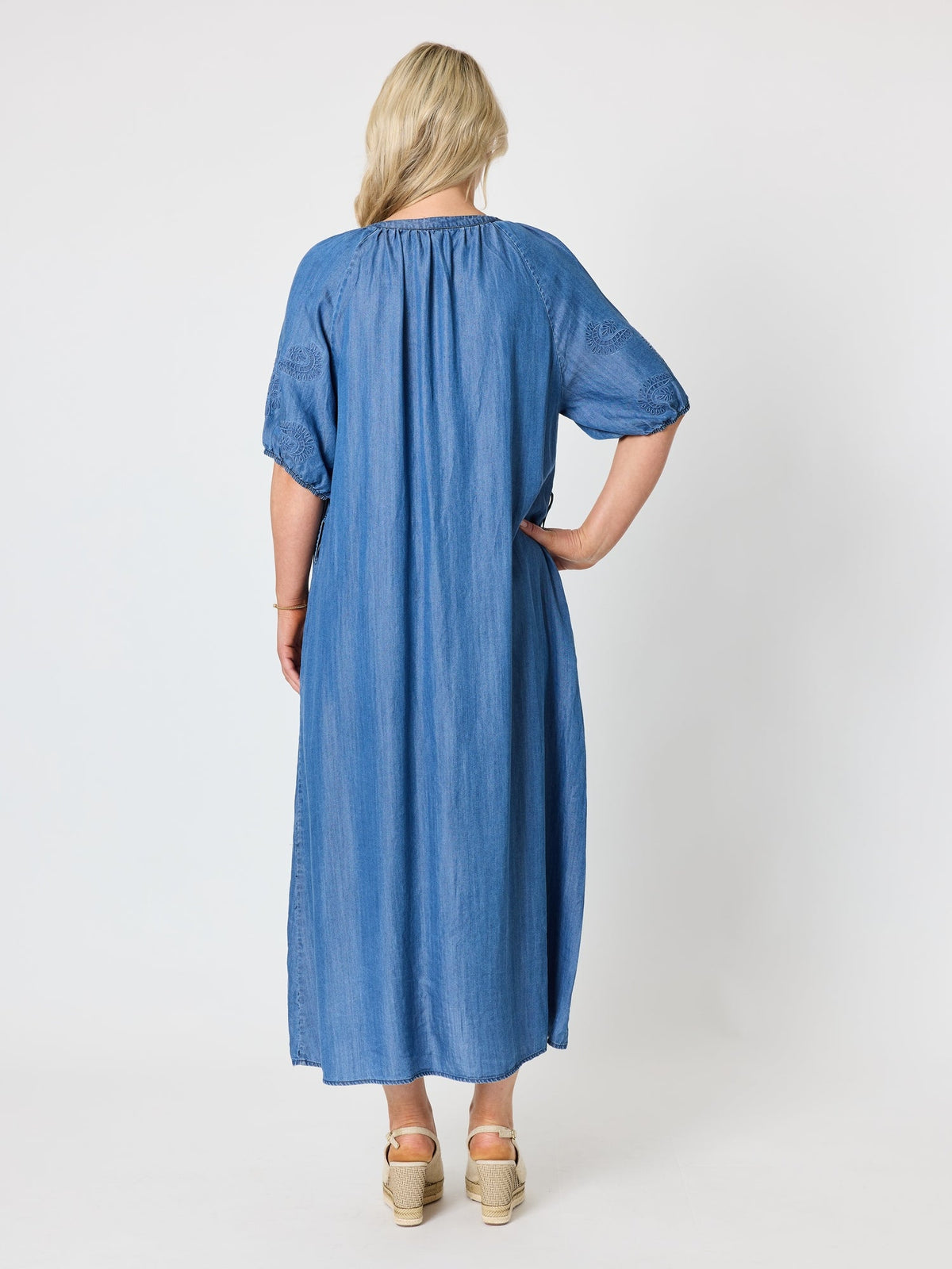 Gordon Smith Oasis Embroidered Dress (Denim)