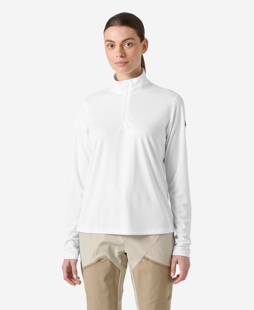 Image of Shirts. Product name - W HH TECH 1/2 ZIP, White in White colour by brand - Helly Hansen