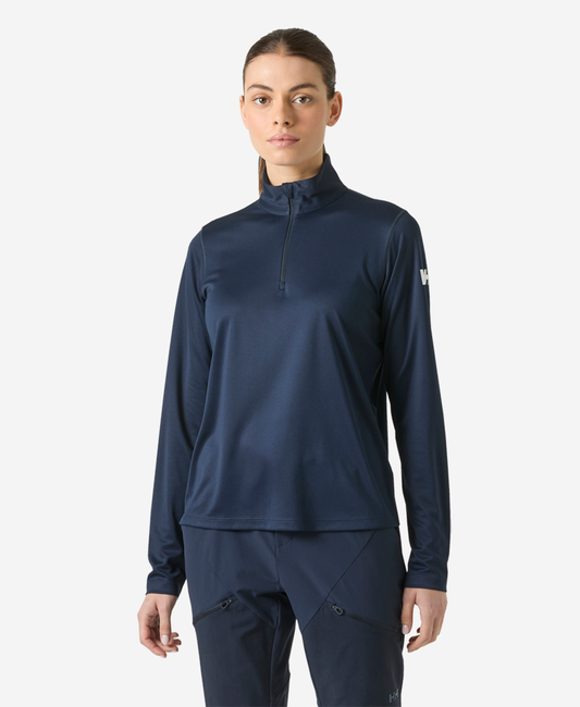Image of Shirts. Product name - W HH TECH 1/2 ZIP, Navy in Navy colour by brand - Helly Hansen