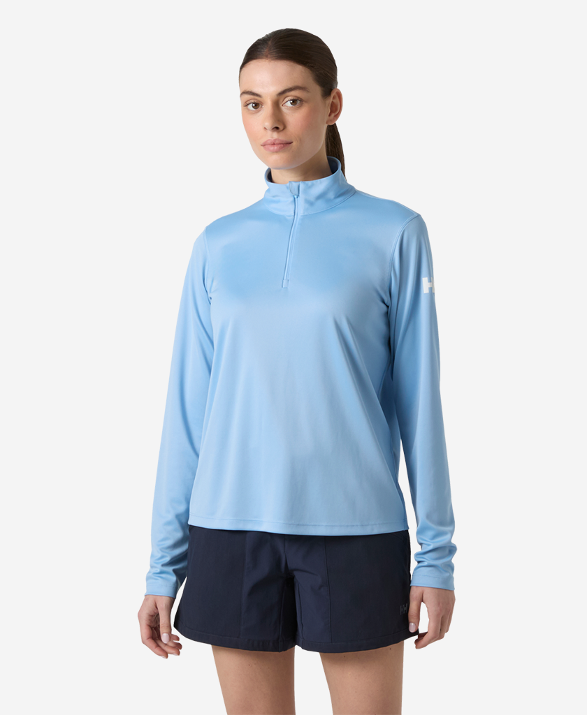 Image of Shirts. Product name - W HH TECH 1/2 ZIP, Bright Blue in Bright Blue colour by brand - Helly Hansen
