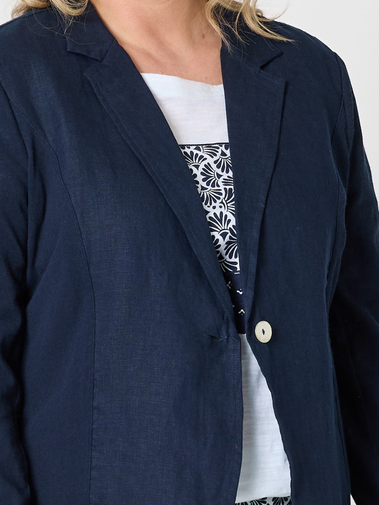 Gordon Smith Riviera Linen Knit Blazer (Navy)