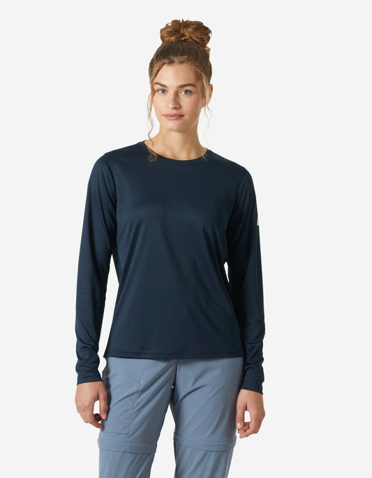 Image of Shirts. Product name - W HH TECH CREW LS 2.0, Navy in Navy colour by brand - Helly Hansen