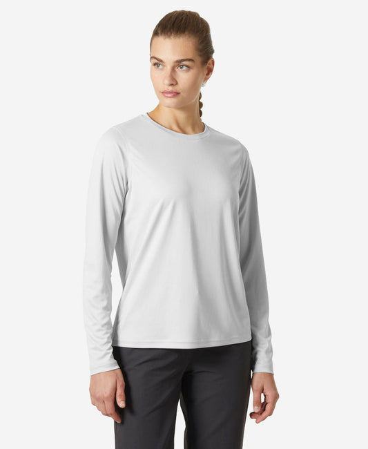 Image of Shirts. Product name - W HH TECH CREW LS 2.0, Grey Fog in Grey Fog colour by brand - Helly Hansen