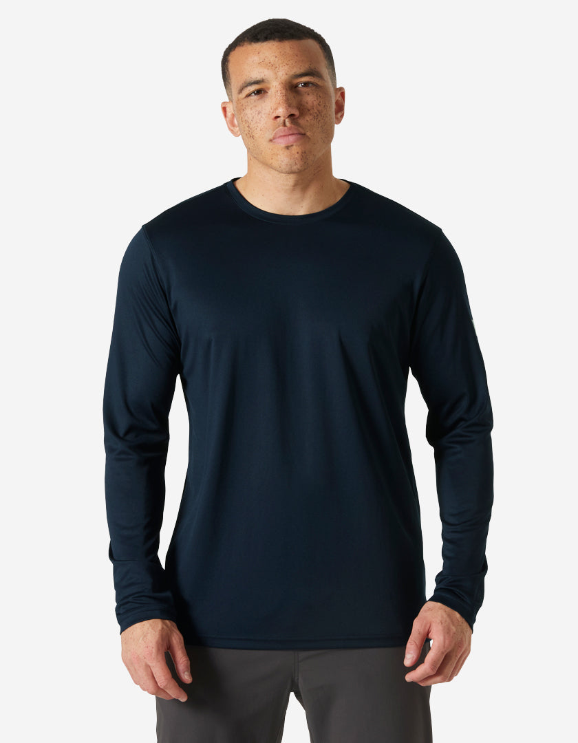 Image of Shirts. Product name - HH TECH CREW LS 2.0, Navy in Navy colour by brand - Helly Hansen