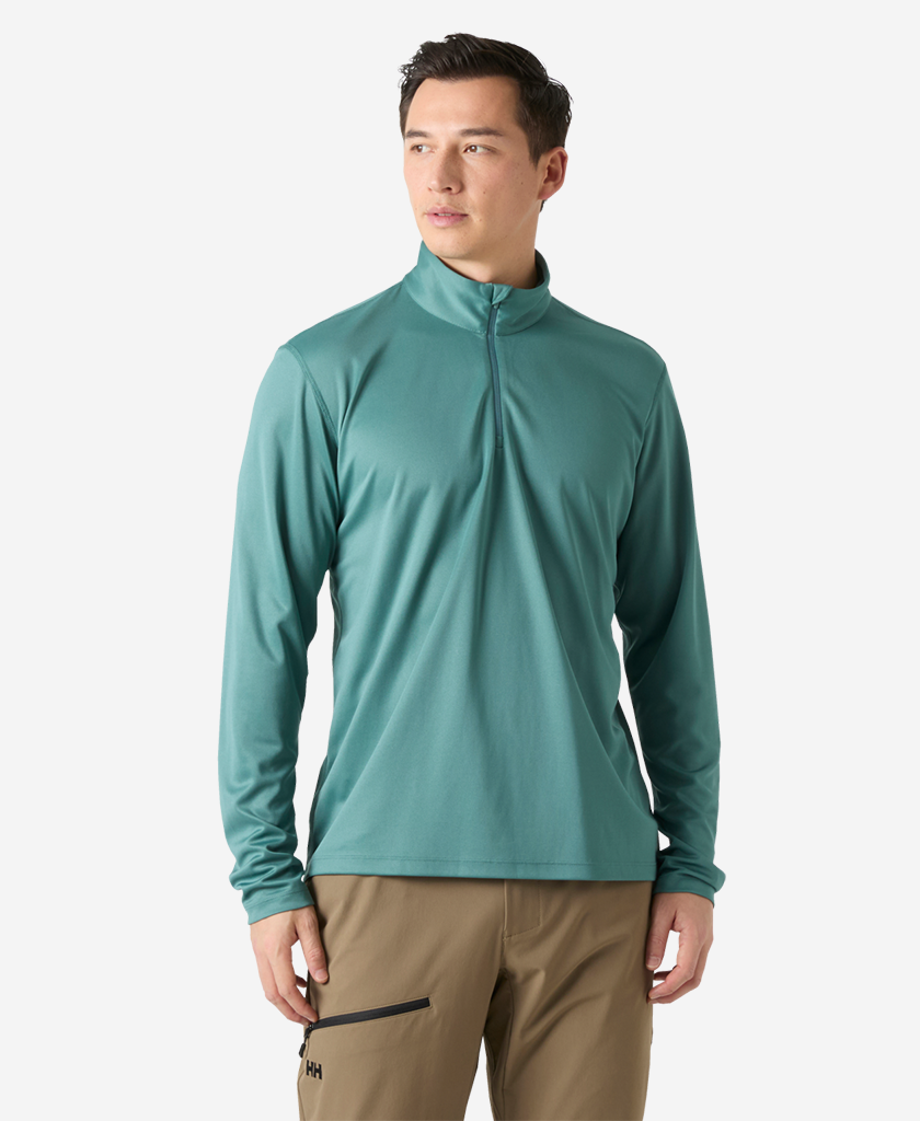 Image of T-Shirts. Product name - HH TECH 1/2 ZIP 2.0, Opal Green in Opal Green colour by brand - Helly Hansen