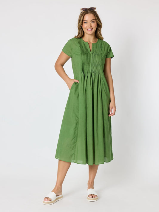 Image of Dresses. Product name - Acacia Cotton Dress Apple in Apple colour by brand - Threadz