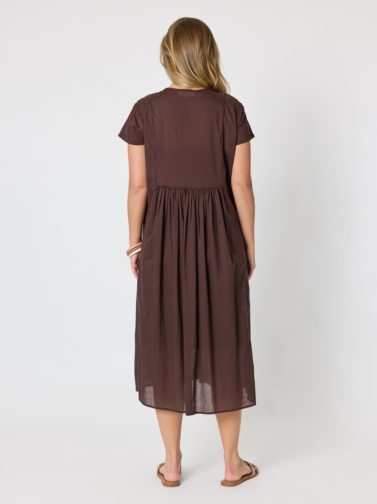 Threadz Acacia Cotton Dress (Coffee)