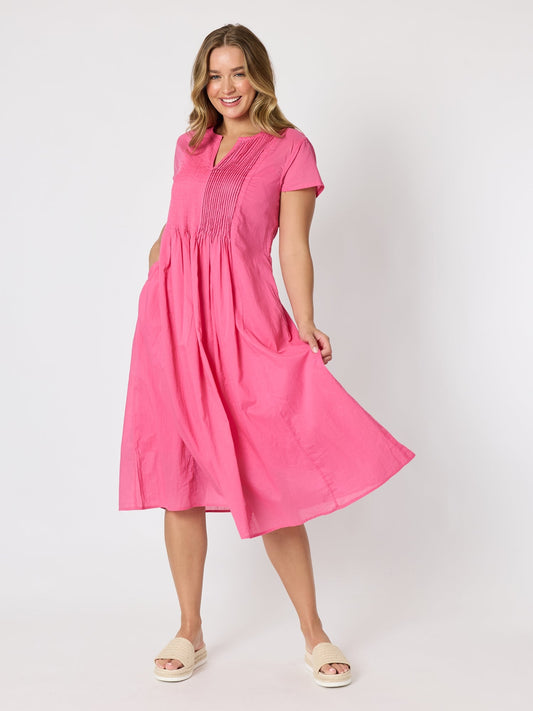Image of Dresses. Product name - Acacia Cotton Dress Rose in Rose colour by brand - Threadz