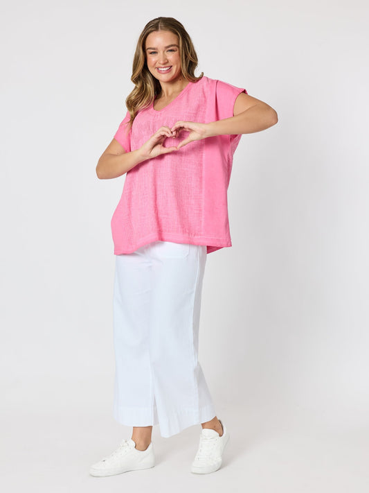 Threadz Belle Amour Embroidered Top (Rose)