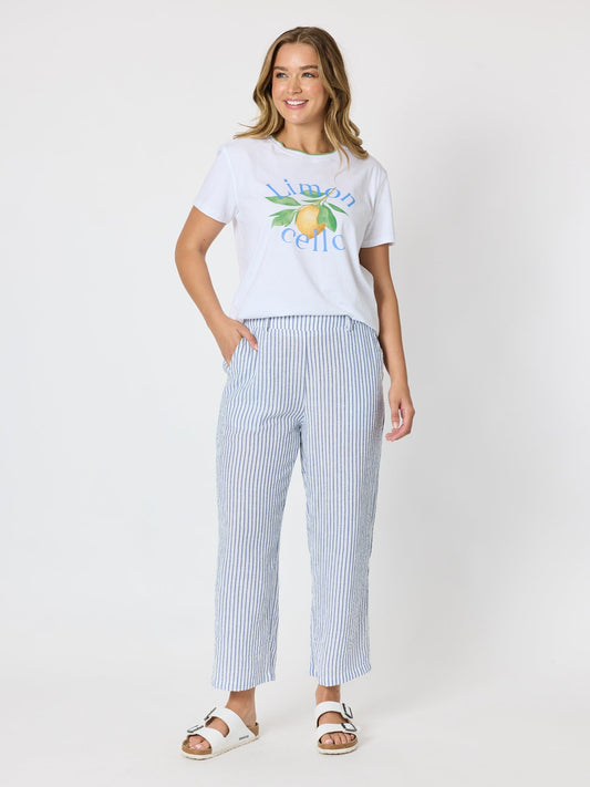 Threadz Amalfi Stripe Print Pant (Azure White)