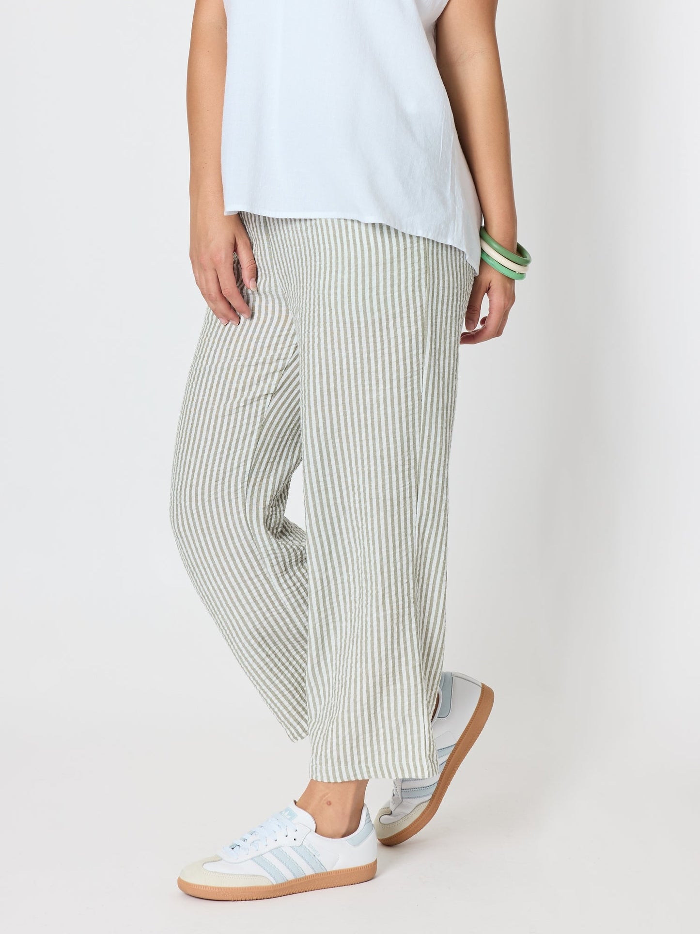 Threadz Urban Stripe Print Pant (Olive White)