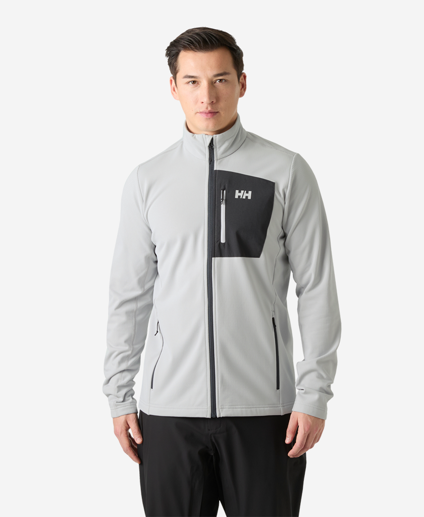 Image of a model wearing Outerwear. Product name - VERSALITE FLEECE JACKET, Grey Fog in Grey Fog colour by brand - Helly Hansen