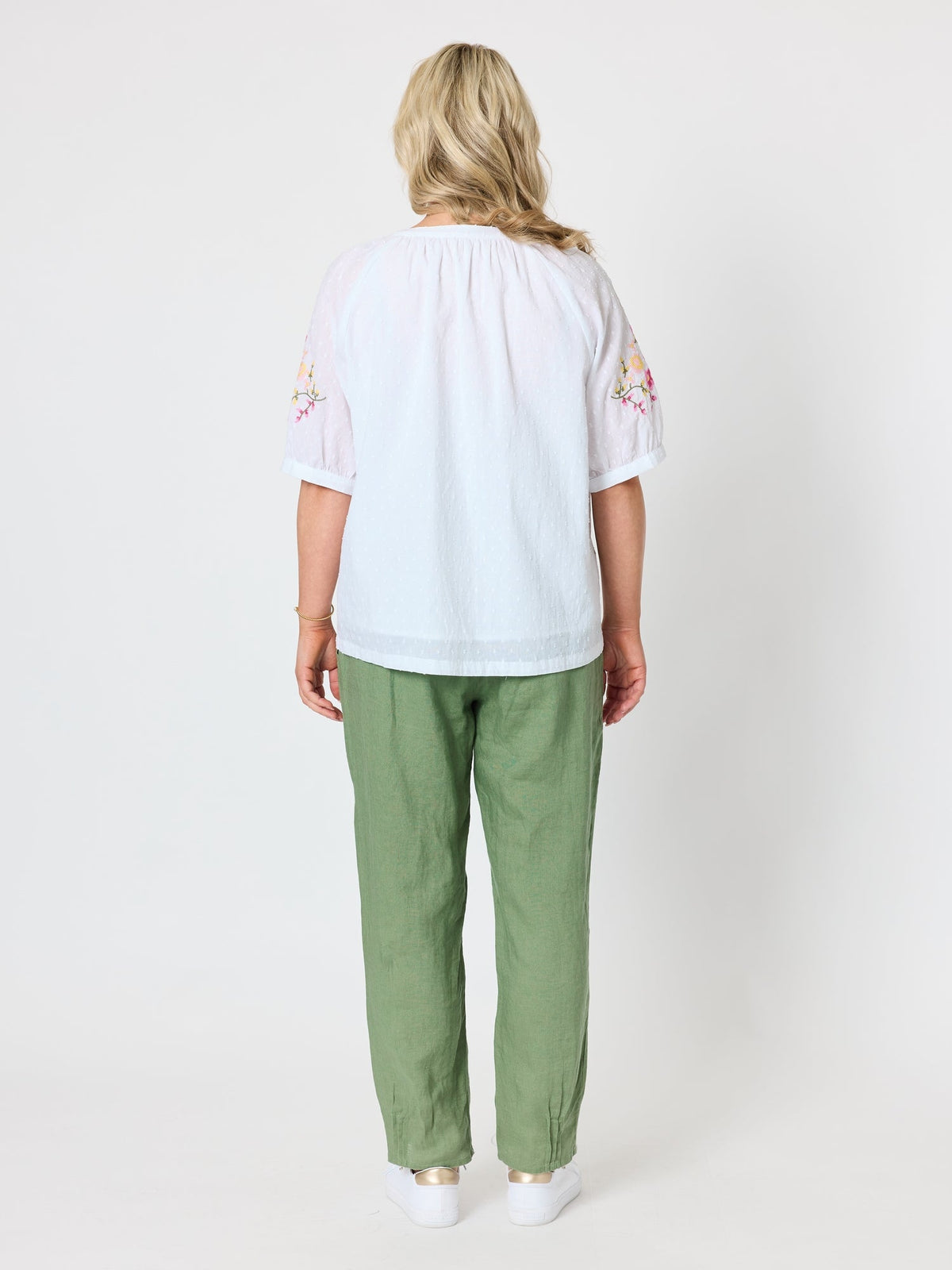 Gordon Smith Desert Rose Embroidered Top (White)