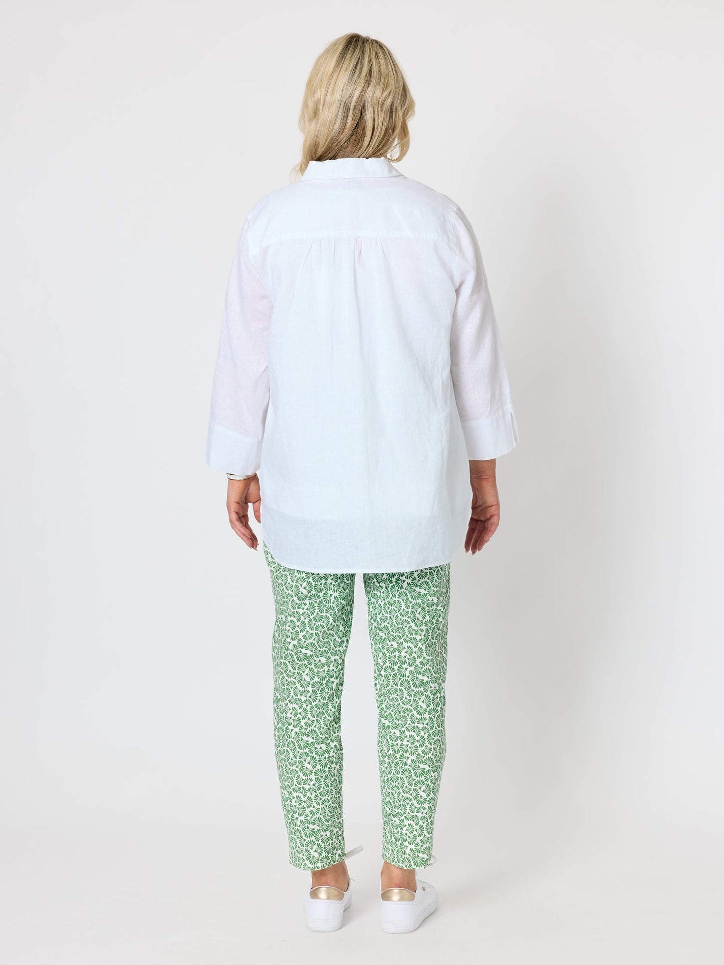 Gordon Smith Oasis Print Slim Leg Pant (Fern White)