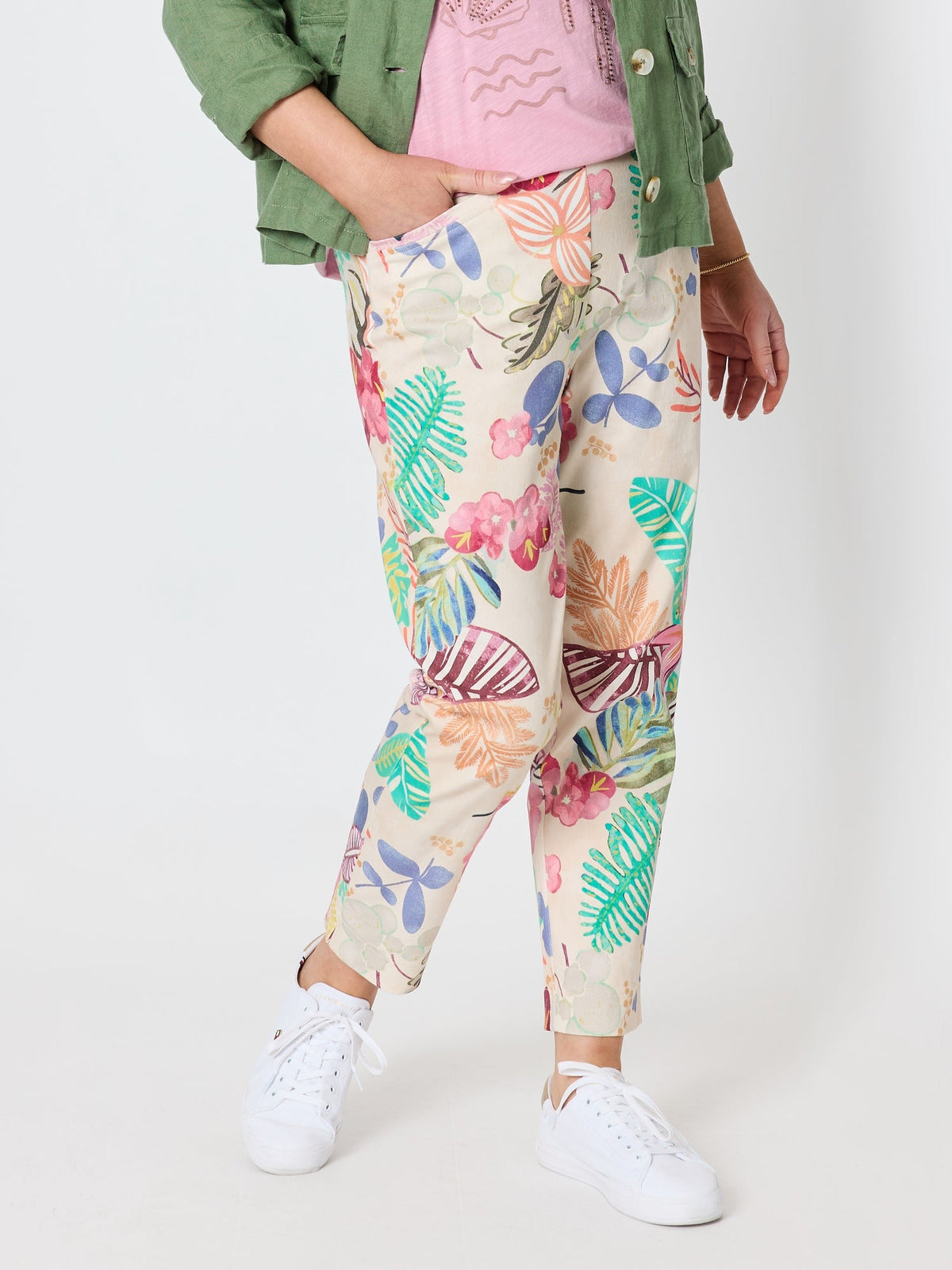 Gordon Smith Desert Rose Floral Print Slim Leg Pant (Pink/Multi)