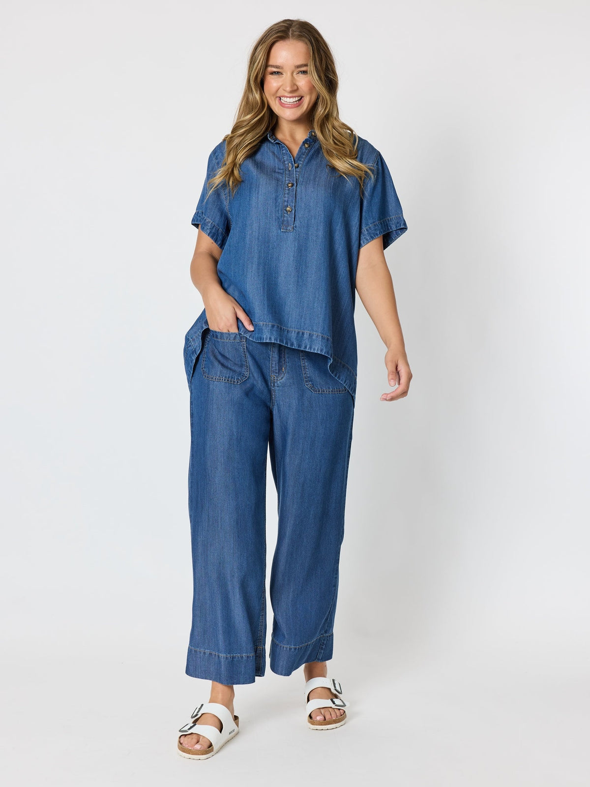 Threadz Dune Denim Top (Dark Denim)