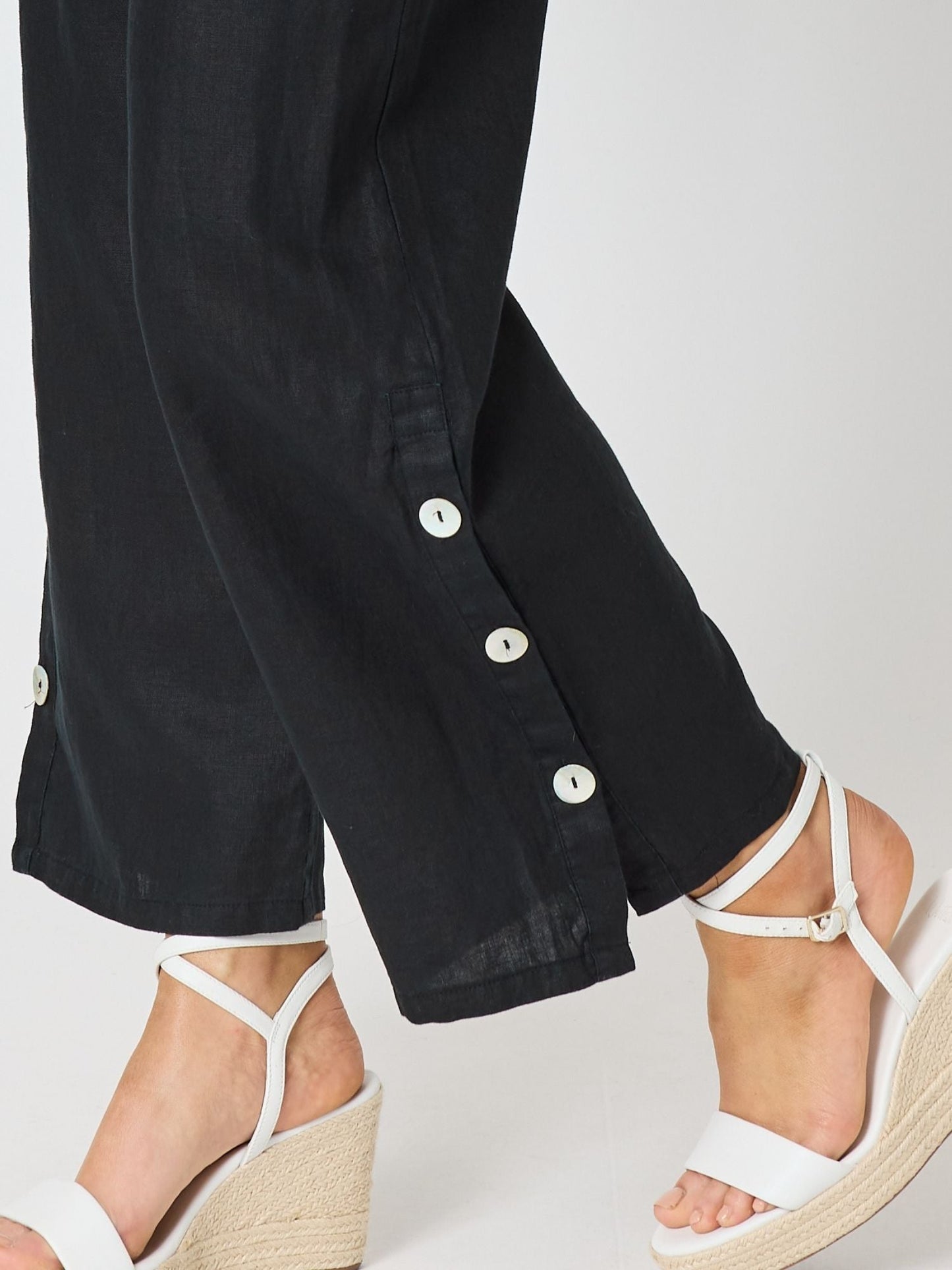 Hammock & Vine Bayview Wide Leg Linen Pant (Black)