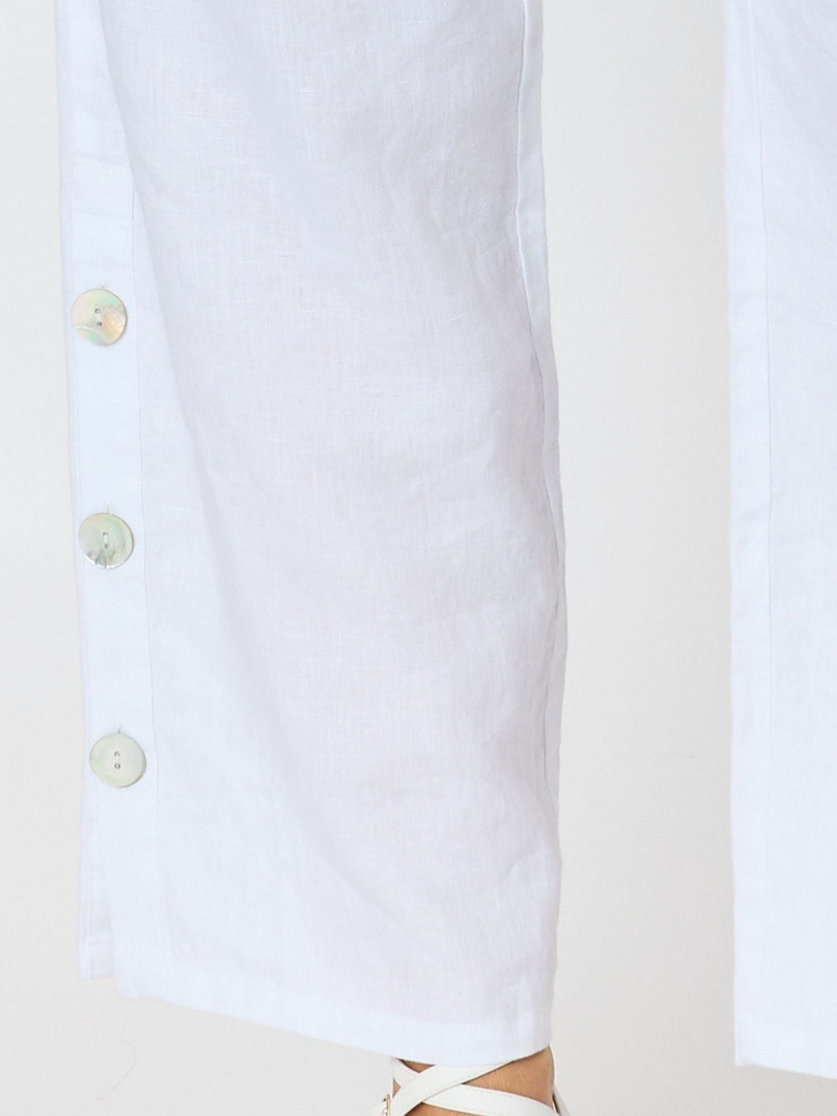 Hammock & Vine Bayview Wide Leg Linen Pant (White)