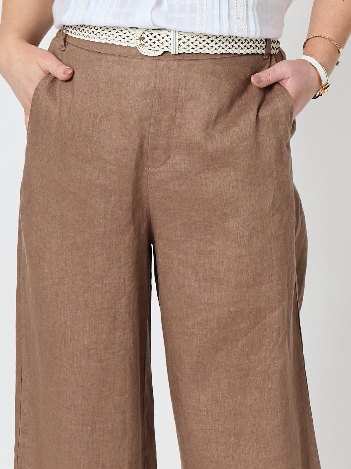 Gordon Smith Luella Wide Leg Linen Pant (Mocha)
