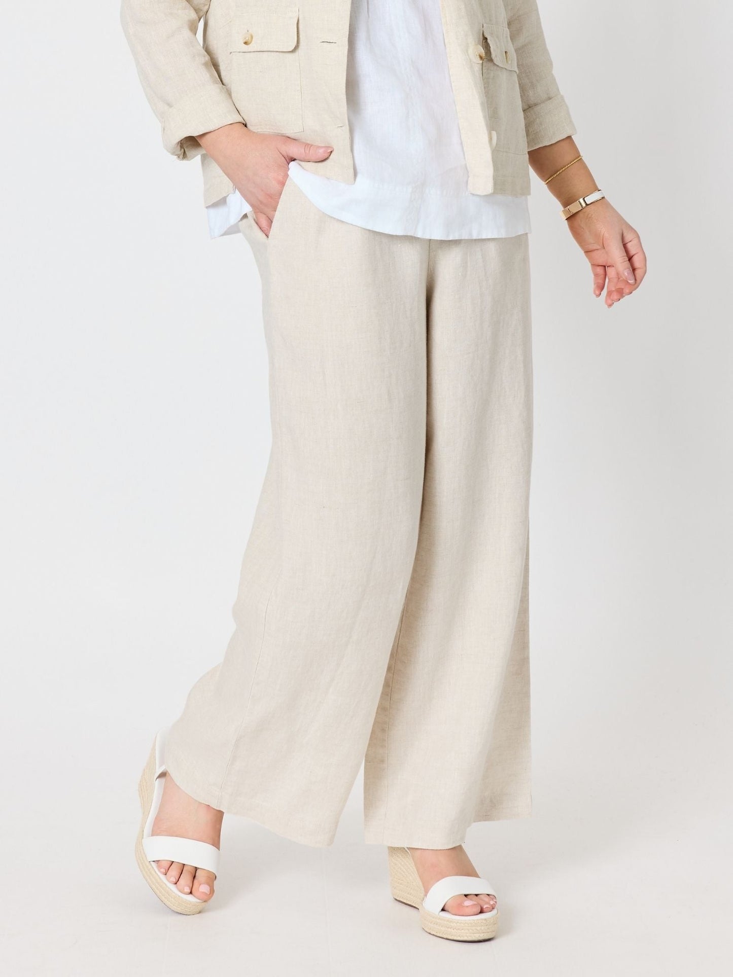 Gordon Smith Luella Wide Leg Linen Pant (Natural)