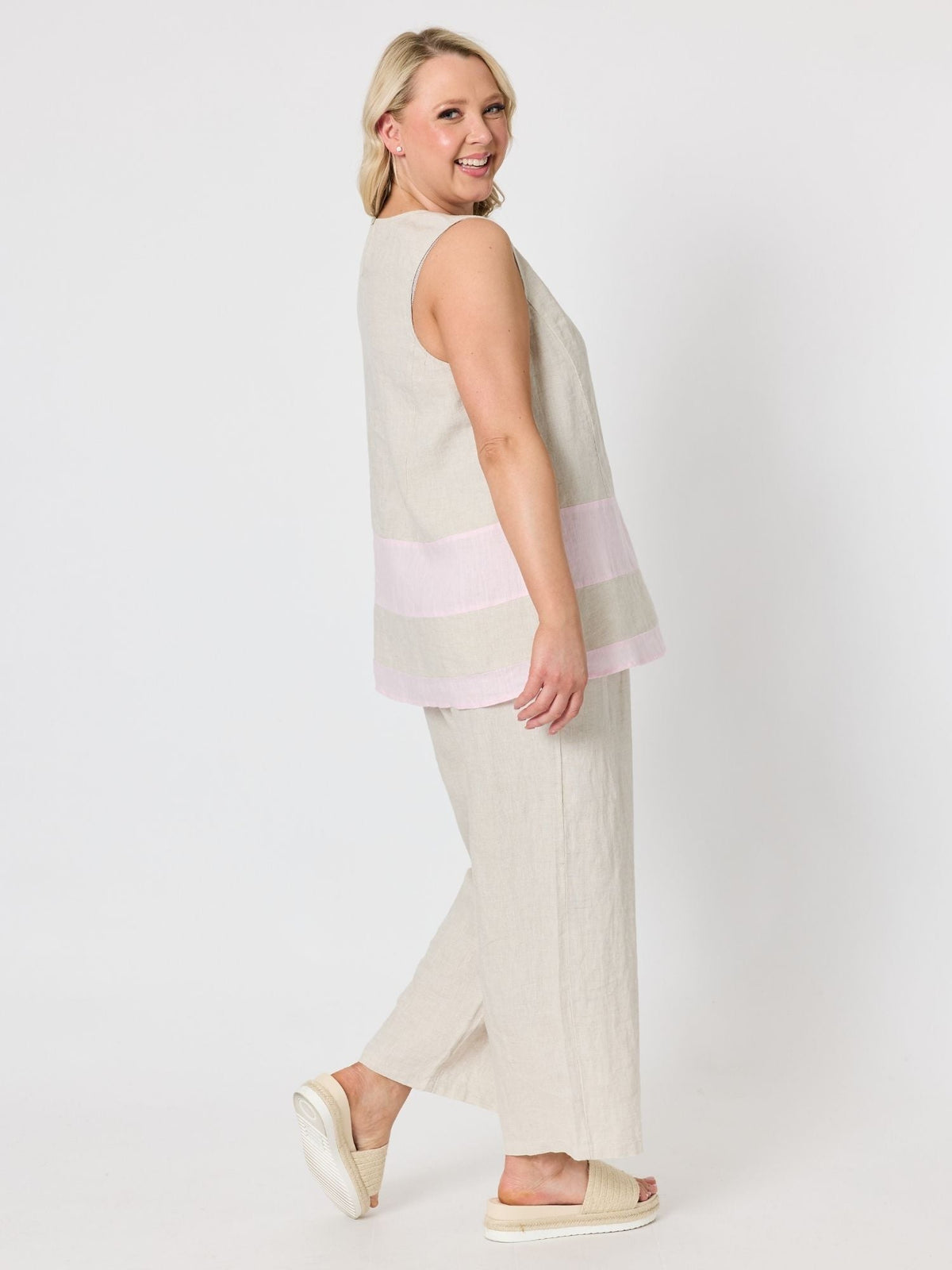Gordon Smith Luella Wide Leg Linen Pant (Natural)