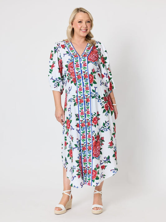 Gordon Smith Fiesta Floral Print Dress (Rouge Multi)