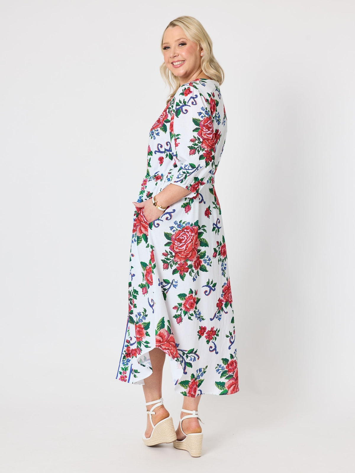 Gordon Smith Fiesta Floral Print Dress (Rouge Multi)