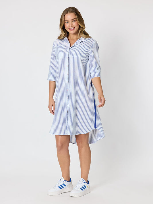 Image of Dresses. Product name - Coast Stripe Shirtdress Blue/White in Blue/White colour by brand - Threadz
