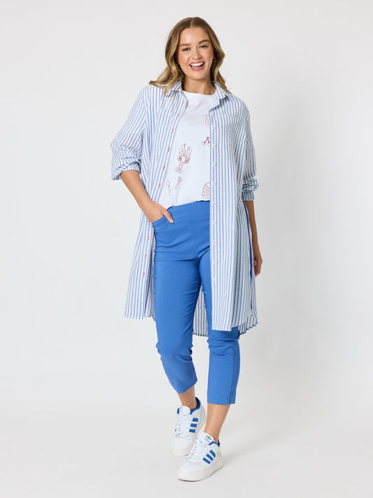 Threadz Coast Stripe Shirtdress (Blue/White)