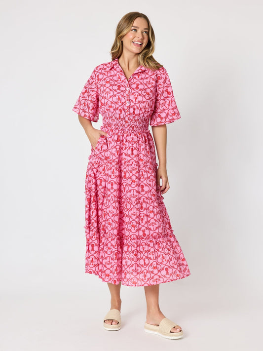 Threadz Laguna Beach Print Dress (Rose Multi)