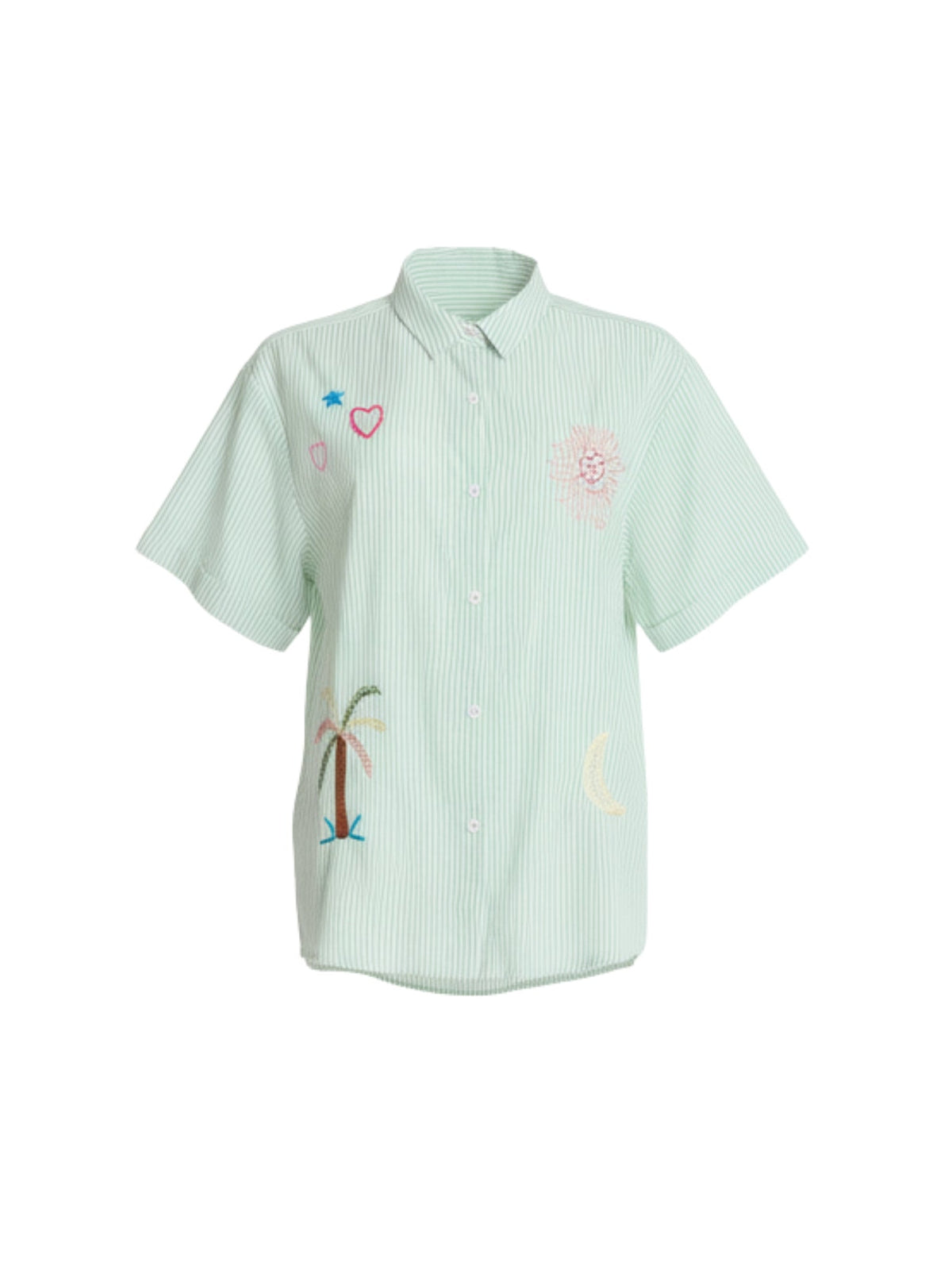 Threadz Beachcomber Embroidered Shirt (Olive White)