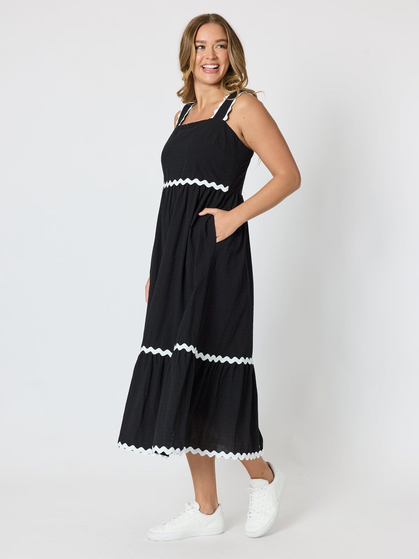 Threadz Casablanca Ric Rac Sundress (Black)