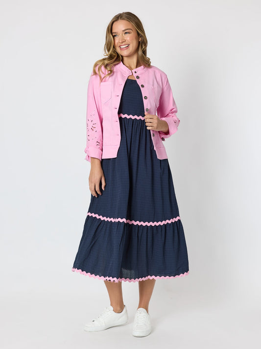 Threadz Casablanca Ric Rac Sundress (Navy)