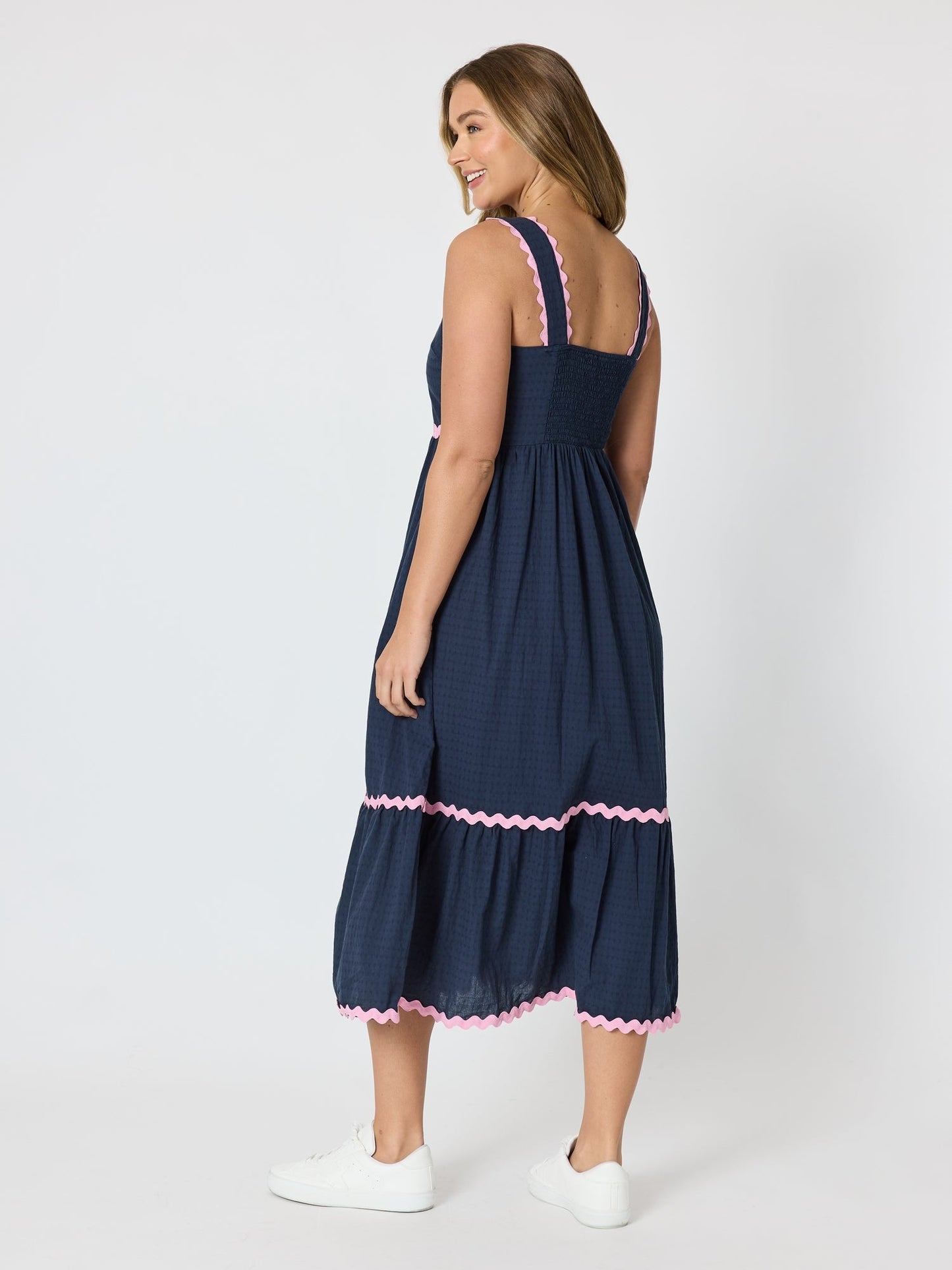 Threadz Casablanca Ric Rac Sundress (Navy)