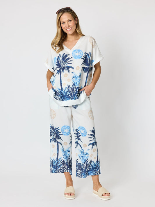 Clarity Escape Print Top (Azure Multi)