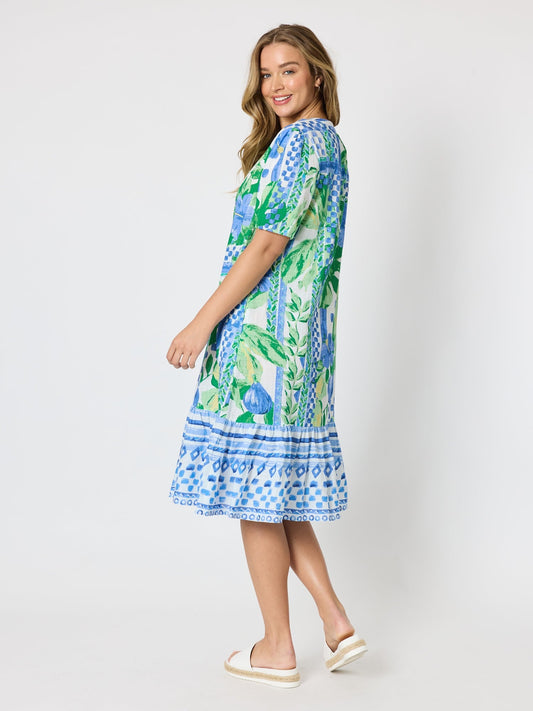 Threadz Limoncello Floral Print Dress (Apple Multi)