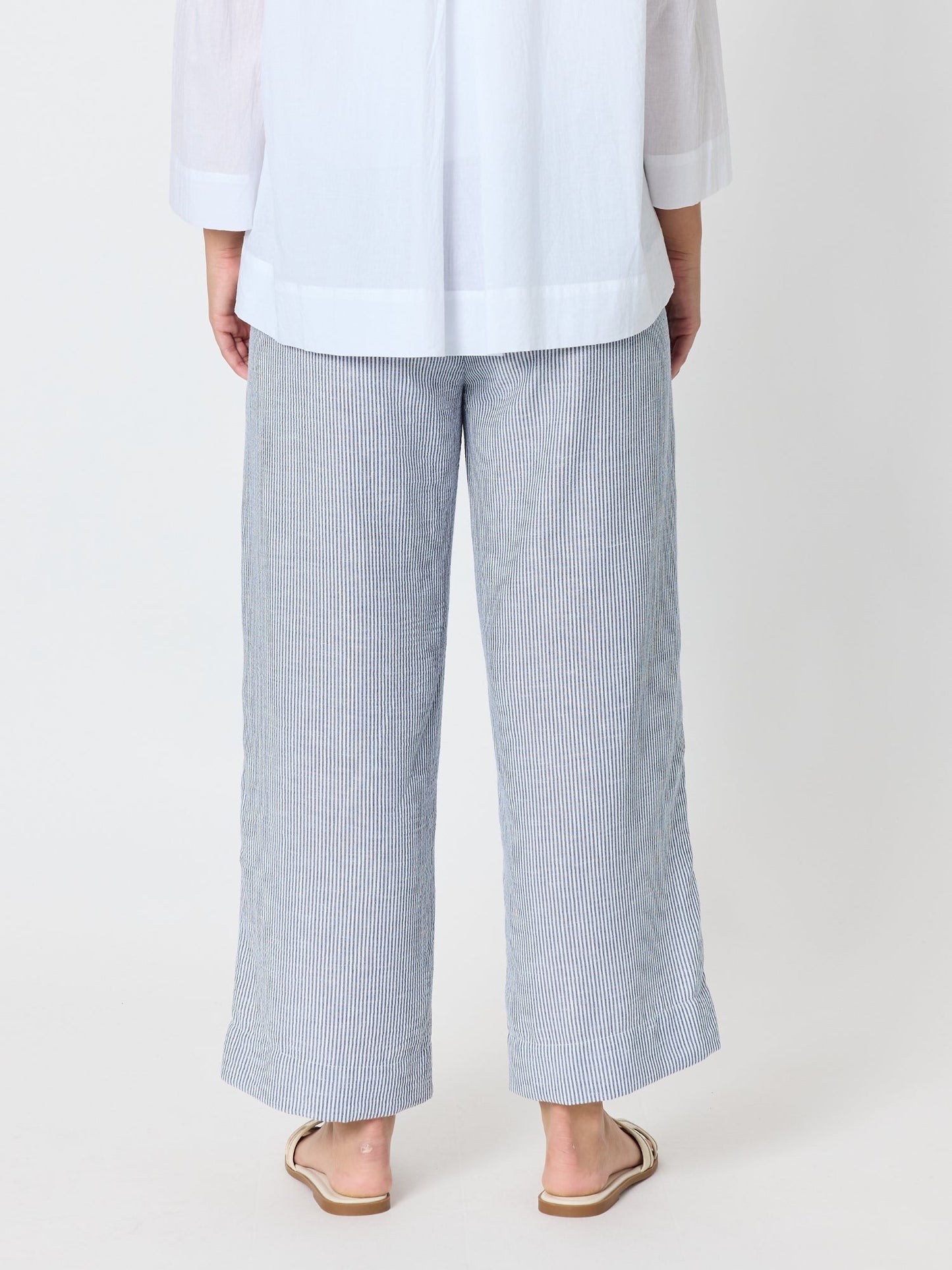 Threadz City Stripe Print Straight Leg Pant (Navy/White)