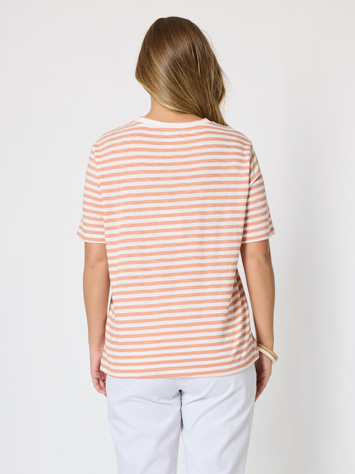 Threadz Charmed Stripe Cotton Tee (Ginger)