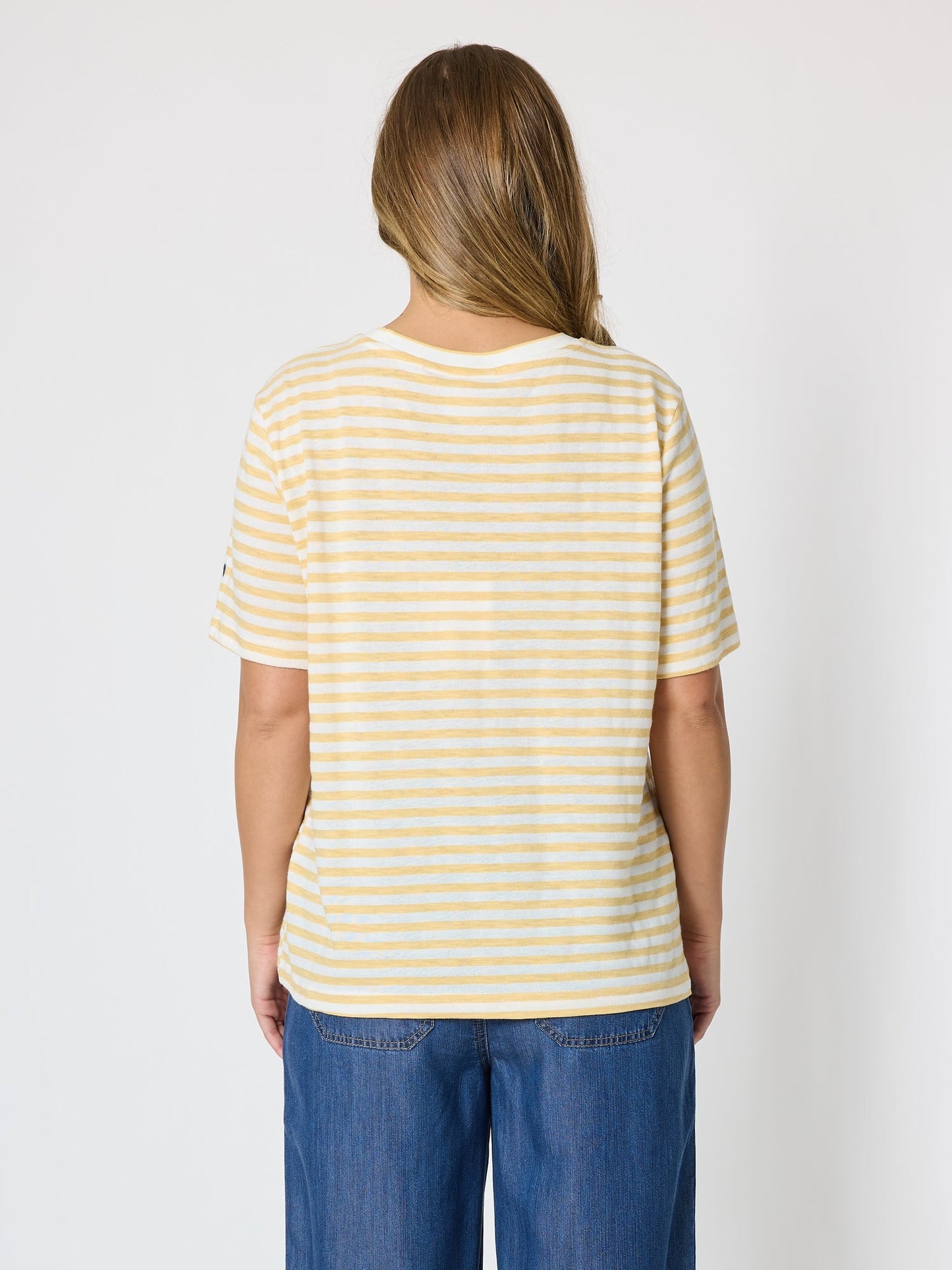 Threadz Charmed Stripe Cotton Tee (Lemon)